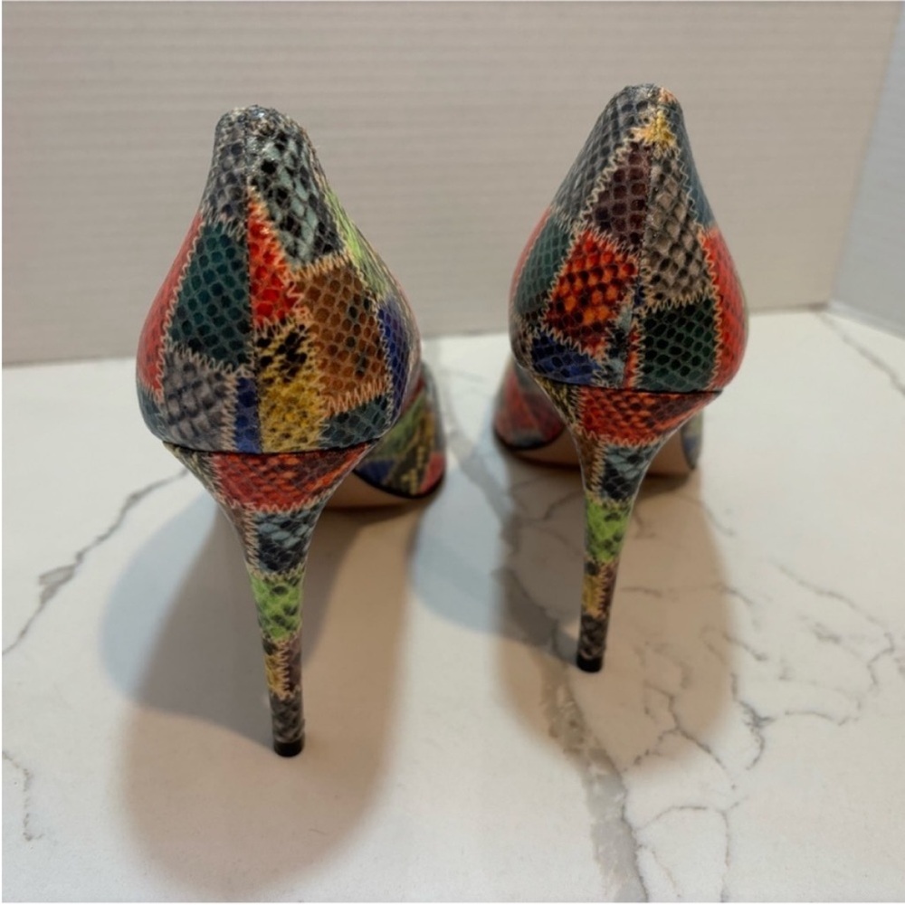 Aera Olivia Pump Snake Multicolor Patchwork Heels… - image 7